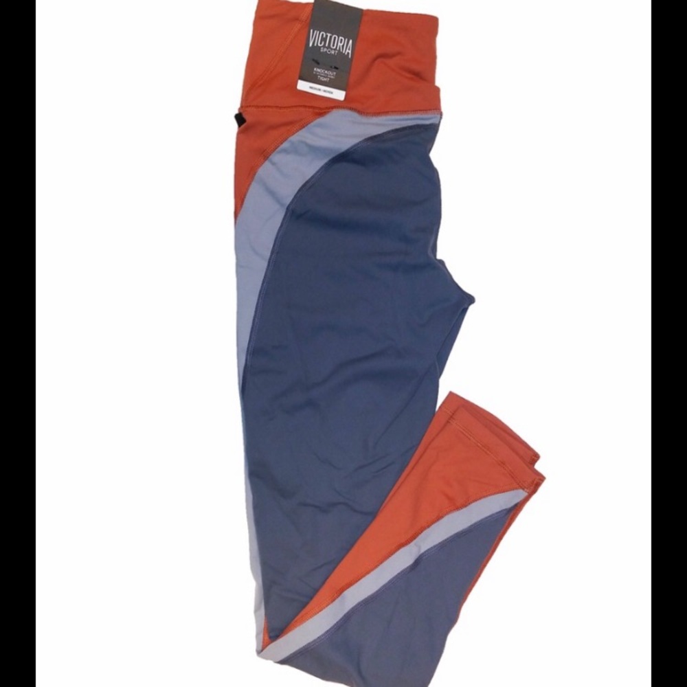 NWOT Victoria’s Secret Sport leggings grey orange